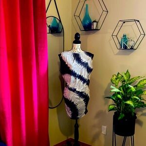 INC International Concepts Black and White Tie-Dye Dress Petite NWT Medium